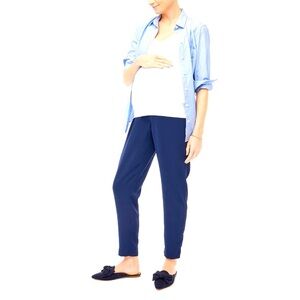 NEW J.Crew Maternity Jamie Crepe Pants Trousers Women’s Sz 20 Navy Blue Ankle